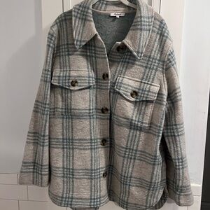 Madewell Gray and Blue Utility Jacket with Classic Style